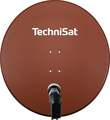 TechniSat SATMAN 850 PLUS - Satellitenschüssel für 4 Teilnehmer (85 cm Sat Spiegel mit Masthalterung und 40mm Universal-Quattro-Switch-LNB) rot von TechniSat