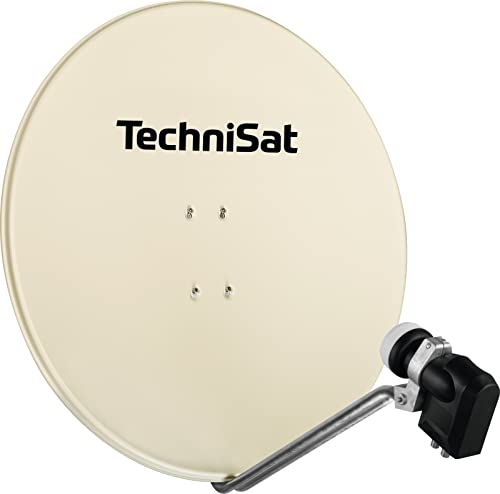 TechniSat SATMAN 850 PLUS - Satellitenschüssel mit LNB (85 cm Sat Anlage mit Masthalterung und 40mm Universal-Quattro-LNB, Multischalter wird benötigt) beige von TechniSat