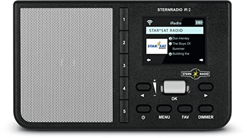 TechniSat STERNRADIO IR 2 - kompaktes Internetradio (WLAN, wechselbarer Akku, Farbdisplay, änderbare Direktwahltasten, Schlafradio-Sender, Wecker, Sleeptimer, Snooze, AUX, App-Steuerung) schwarz von TechniSat