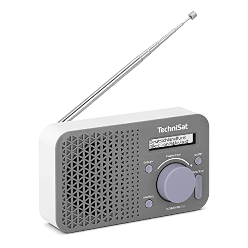 TechniSat TECHNIRADIO 200 – Kompaktes DAB Radio (DAB+, UKW, Lautsprecher, Kopfhöreranschluss, zweizeiliges Display, Tastensteuerung, klein, 1 Watt RMS) grau/weiß von TechniSat