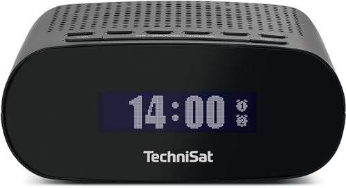 TechniSat TECHNIRADIO 50 - Kompakter Radiowecker (DAB+, UKW Wecker mit großem LCD-Display, Dual-Alarm, Kopfhöreranschluss, 1 Watt, USB-Netzteil) schwarz von TechniSat