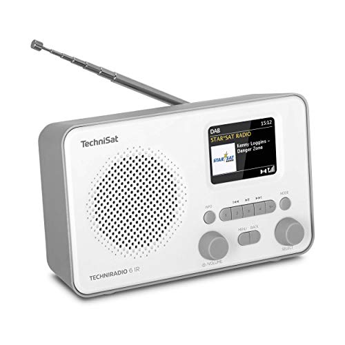 TechniSat TECHNIRADIO 6 IR – portables Internetradio (DAB+, UKW, WLAN, Bluetooth, Farbdisplay, Wecker, Favoritenspeicher, 3 Watt RMS) Weiß von TechniSat