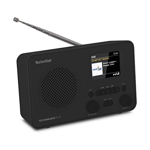 TechniSat TECHNIRADIO 6 IR – portables Internetradio (DAB+, UKW, WLAN, Bluetooth, Farbdisplay, Wecker, App-Steuerung, Favoritenspeicher, 3 Watt RMS) schwarz von TechniSat