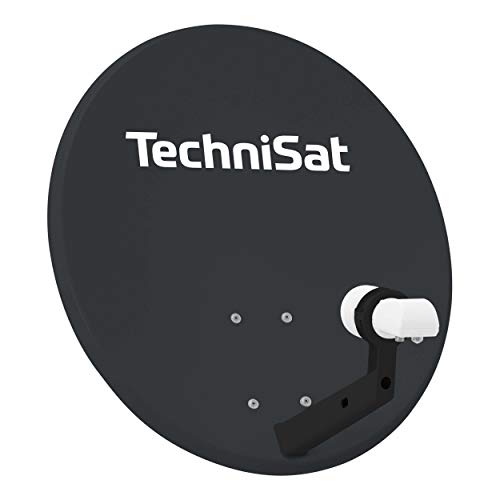 TechniSat TECHNITENNE 60 Satelliten-Schüssel für 2 Teilnehmer (60 cm digital Sat Anlage, Komplettset aus Antenne mit Masthalterung und Universal-Twin-LNB) anthrazit von TechniSat