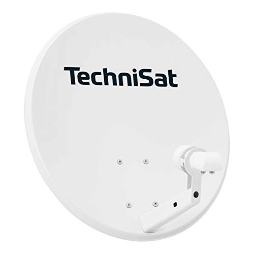 TechniSat TECHNITENNE 60 Satelliten-Schüssel für 2 Teilnehmer (60 cm digital Sat Anlage, Komplettset aus Antenne mit Masthalterung und Universal-Twin-LNB) lichtgrau von TechniSat