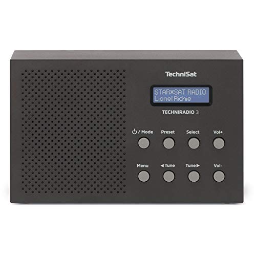 TechniSat TechniRadio 3 DAB Radio (DAB+, UKW, portabel, Radiowecker, Blockdesign) schwarz von TechniSat