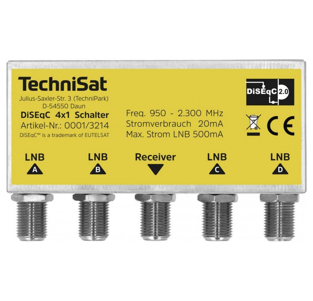 TechniSat TechniSat 4/1 DiSEqC Relais für Sat-Installation. SAT-Antenne (Wetterschutz inklusive) von TechniSat