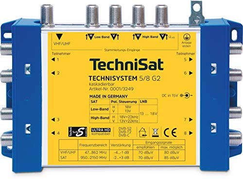 TechniSat TECHNISYSTEM 5/8 G2 - Multischalter-System für Großanlagen (Grundeinheit mit Anschlussmöglichkeit von 4 ZF-Ebenen/Sat Blöcke, für Quattro-LNB, inklusive Netzteil) TechniSat TECHNISYSTEM 5/8 G2 - Multischalter-System für Großanlagen (Grundeinheit mit Anschlussmöglichkeit von 4 ZF-Ebenen/Sat Blöcke, für Quattro-LNB, inklusive Netzteil) von TechniSat