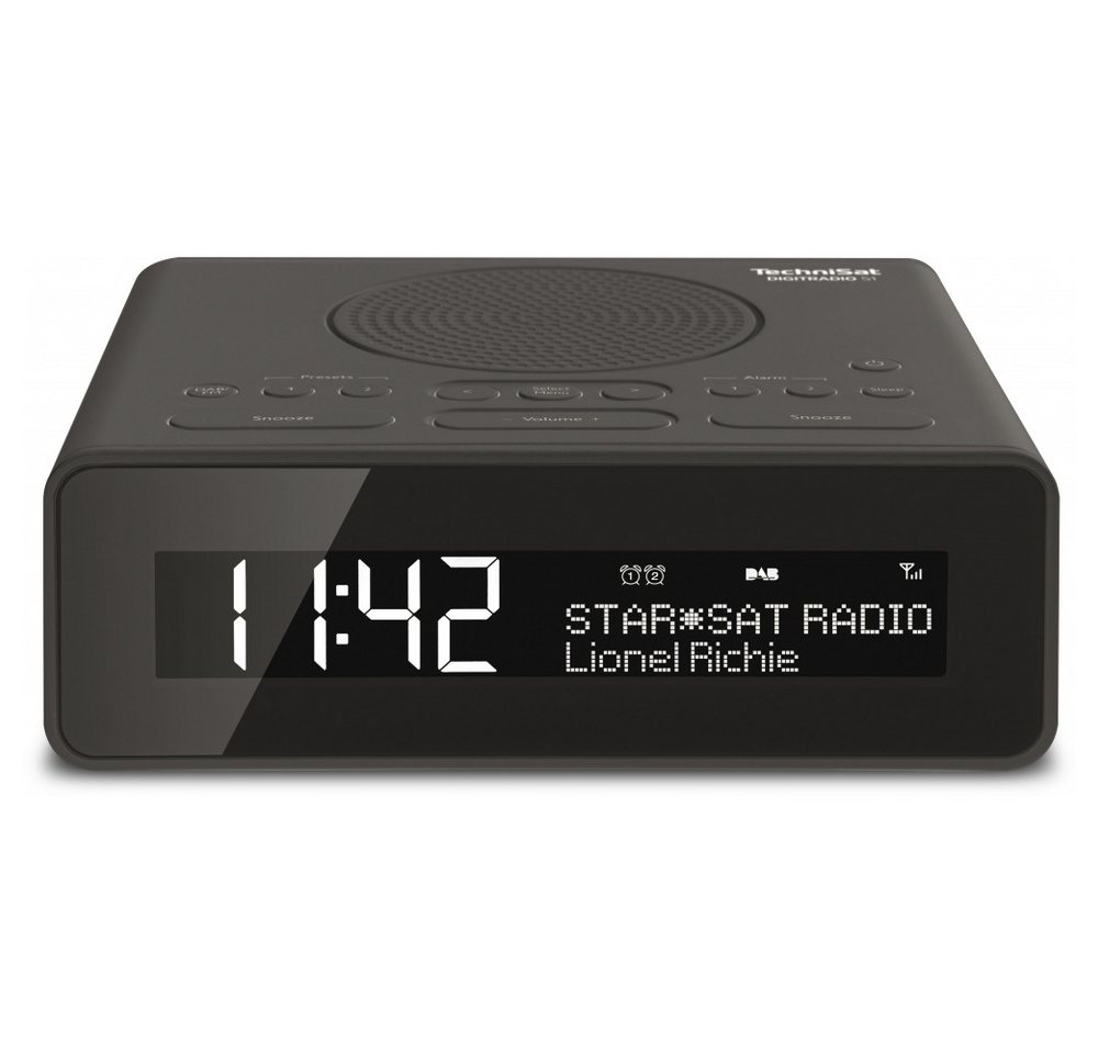 TechniSat Technisat DigitRadio 51 Anthrazit Uhrenradio Internet-Radio (DAB+, UKW-Empfang, DAB-Empfang, Elegantes Design in Anthrazit) von TechniSat