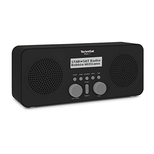TechniSat VIOLA 2 S - tragbares DAB Radio (DAB+, UKW, Wecker, Stereo Lautsprecher, Kopfhöreranschluss, Aux-In, zweizeiliges Display, Tastensteuerung, 4 Watt RMS) schwarz von TechniSat
