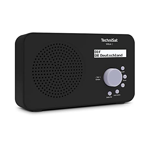 TechniSat VIOLA 2 - tragbares DAB Radio (DAB+, UKW, Lautsprecher, Kopfhöreranschluss, zweizeiliges Display, Tastensteuerung, klein, 1 Watt RMS) schwarz von TechniSat