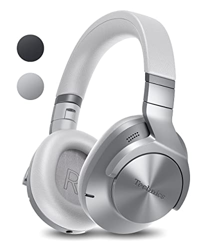Technics EAH-A800E-S Bluetooth Kopfhörer, Over-Ear mit Noise Cancelling und Mikrofon, einfache Verbindung, klappbar, Silber von Technics