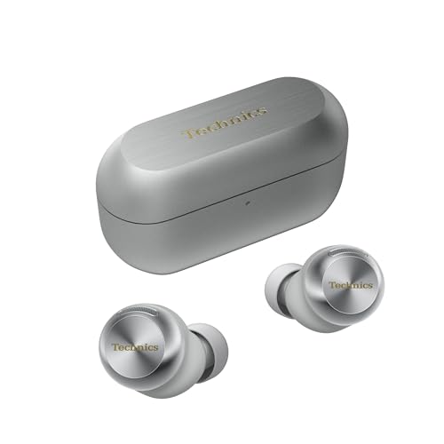 Technics EAH-AZ100E-S Kabellose Ohrhörer mit Geräuschunterdrückung, 10mm Magnetic Fluid Driver, Multipoint-Bluetooth, Voice Focus AI, Bequeme In-Ear-Kopfhörer, Silber Technics EAH-AZ100E-S Kabellose Ohrhörer mit Geräuschunterdrückung, 10mm Magnetic Fluid Driver, Multipoint-Bluetooth, Voice Focus AI, Bequeme In-Ear-Kopfhörer, Silber von Technics