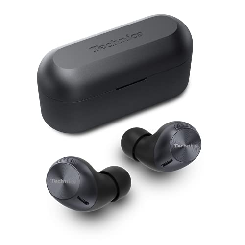 Technics EAH-AZ40E-K In-ear Kopfhörer Bluetooth, bequemer Kopfhörer mit integriertem Mikrofon, anpassbare Passform, bis zu 7,5 Stunden Wiedergabe, Schwarz von Technics