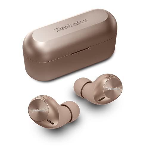 Technics EAH-AZ40E-N In-ear Kopfhörer Bluetooth, bequemer Kopfhörer mit integriertem Mikrofon, anpassbare Passform, bis zu 7,5 Stunden Wiedergabe, Roségold von Technics