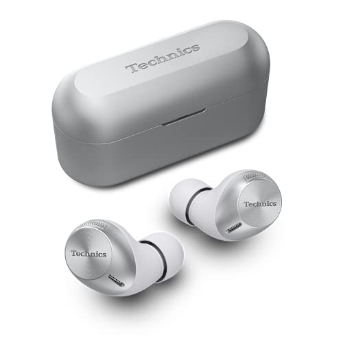 Technics EAH-AZ40E-S In-ear Kopfhörer Bluetooth, bequemer Kopfhörer mit integriertem Mikrofon, anpassbare Passform, bis zu 7,5 Stunden Wiedergabe, Silber von Technics