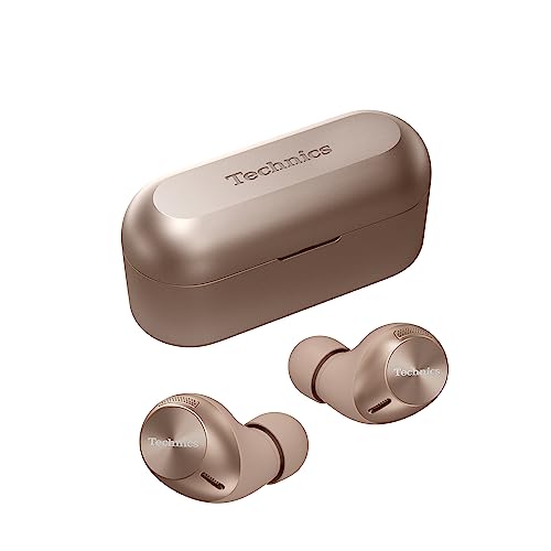 Technics EAH-AZ40M2EN Kabellose Ohrhörer mit Noise Cancelling, Multipoint Bluetooth 3 Geräte, Bequemer In-Ear-Kopfhörer mit Integriertem Mikrofon, Roségold von Technics