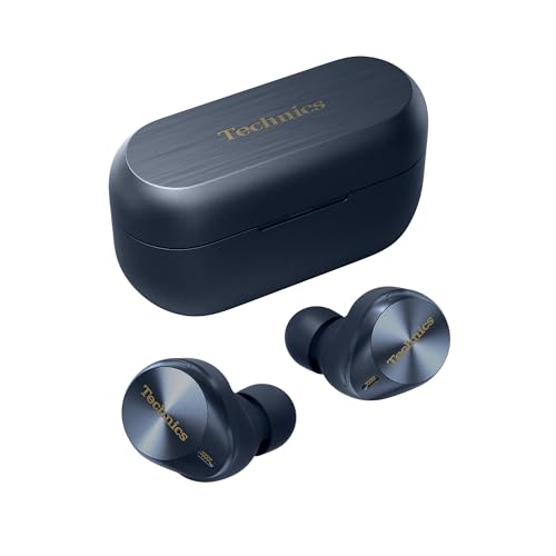 Technics EAH-AZ80E-A Kabellose Ohrhörer mit Geräuschunterdrückung, Bluetooth, In-Ear-Ohrhörer, Kopfhörer mit integriertem Mikrofon, anpassbare Passform, bis zu 7 Stunden Spielzeit, Mitternachtsblau von Technics