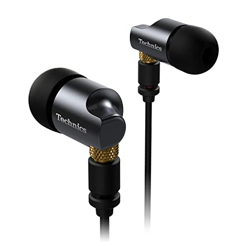 Technics Hochwertige In-Ear-Monitore IEM, High-Fidelity-In-Ear-Kopfhörer mit innovativem 10-mm-Treiber für Ultra-niedrige Verzerrung, EAH-TZ700, Schwarz/Gold von Technics