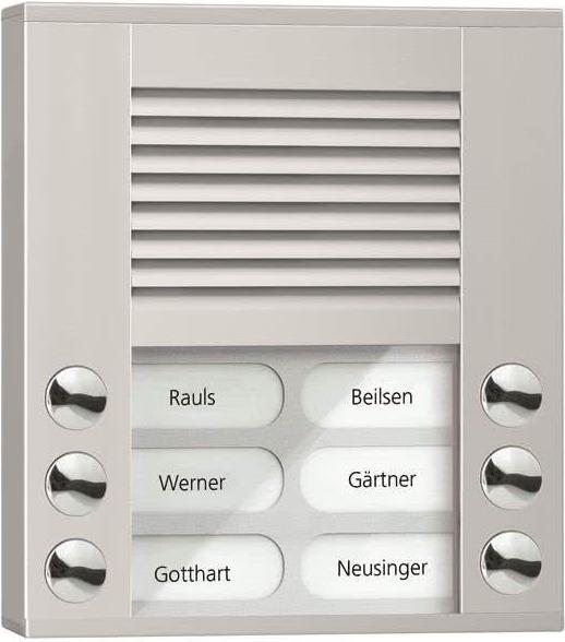 Audio Außenstation PES06-EN/04 6Tasten 2reihig AP silber (PES06-EN/04) von Technisat