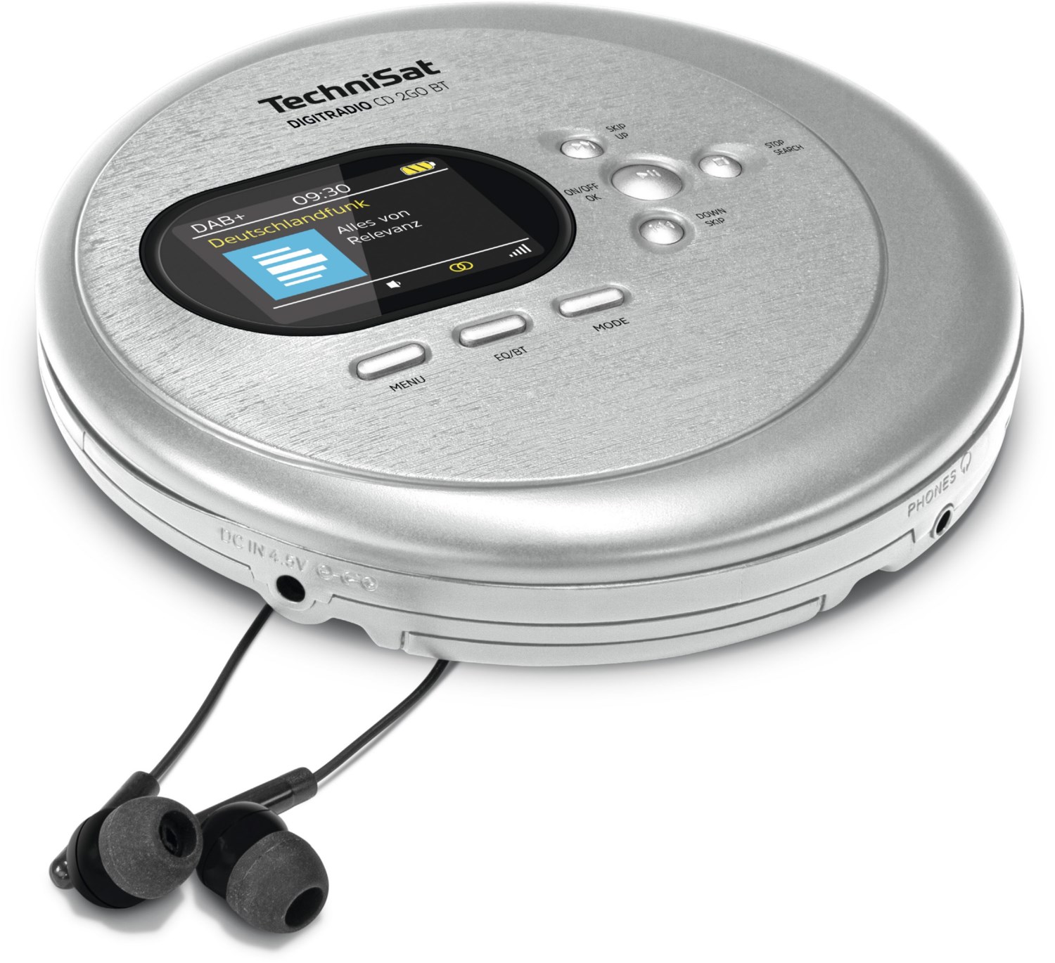 DigitRadio CD 2GO BT tragbarer MP3 CD-spieler mit Radio silber von Technisat