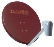 Satman 850 Plus+Unysat-Twin-LNB Satelliten-Reflektor + Universal LNC rot von Technisat