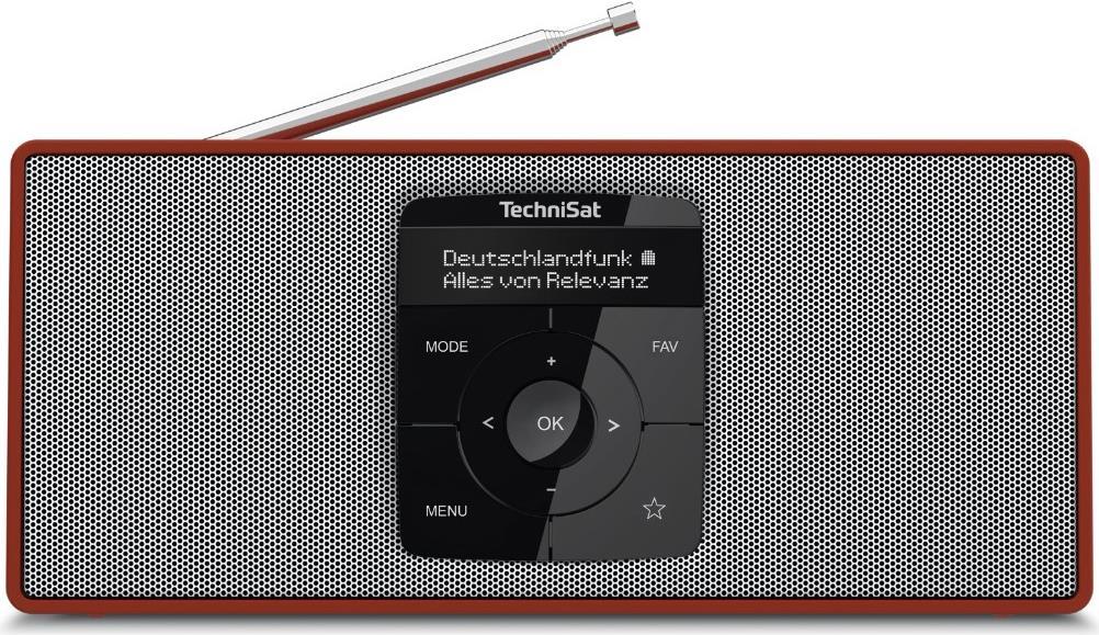 TechniSat DIGITRADIO 2 S Taschenradio DAB+, UKW Bluetooth®, DAB+, UKW Weckfunktion, wiederaufladbar Rot, Silber (0003/3911) von Technisat