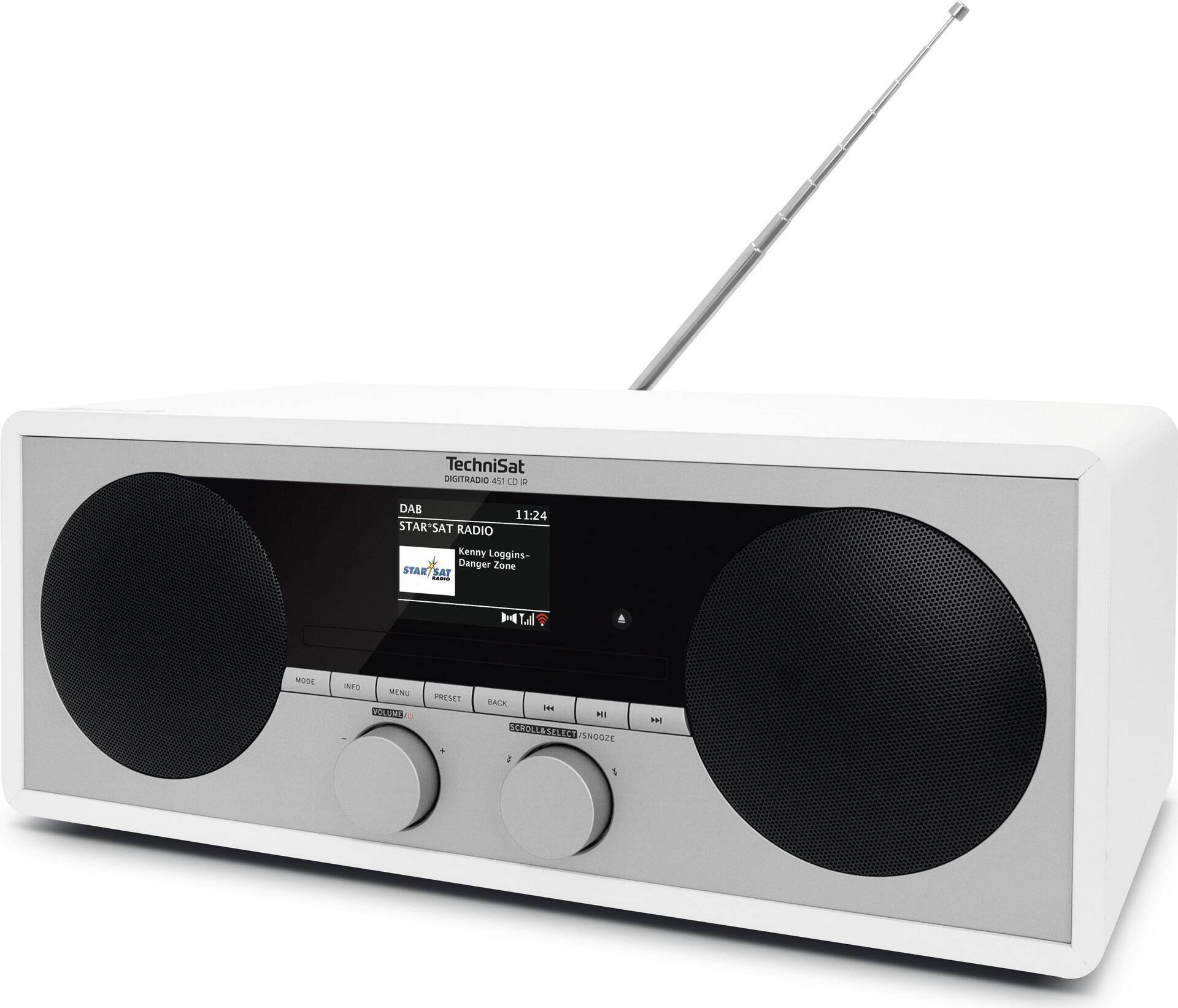 TechniSat DigitRadio 451 CD IR - Audiosystem - 2 x 15 Watt - weiß von Technisat