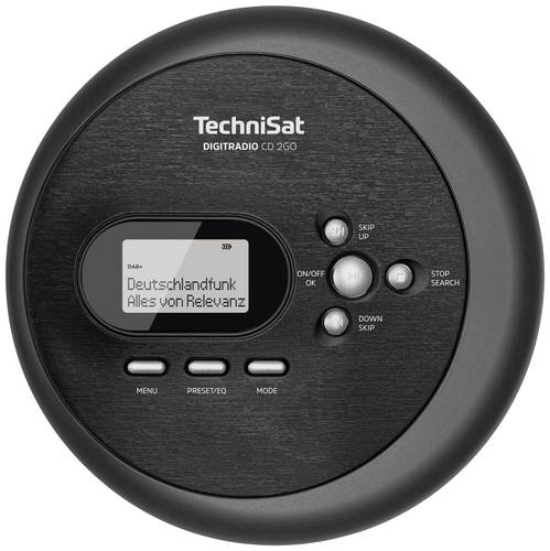 TechniSat Digitradio CD 2GO BT CD-Radio DAB+, UKW Bluetooth®, CD Schwarz von Technisat