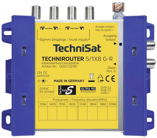 TechniSat Technirouter 5/1x8 G-R SAT Multischalter Eingänge (Multischalter): 5 (4 SAT/1 terrestrisc von Technisat