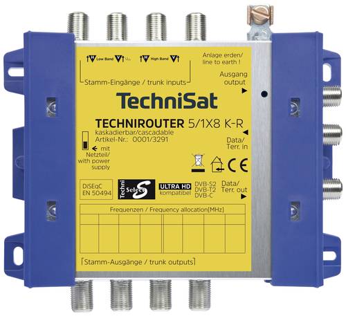 TechniSat Technirouter 5/1x8 K-R SAT Multischalter Eingänge (Multischalter): 5 (4 SAT/1 terrestrisc von Technisat