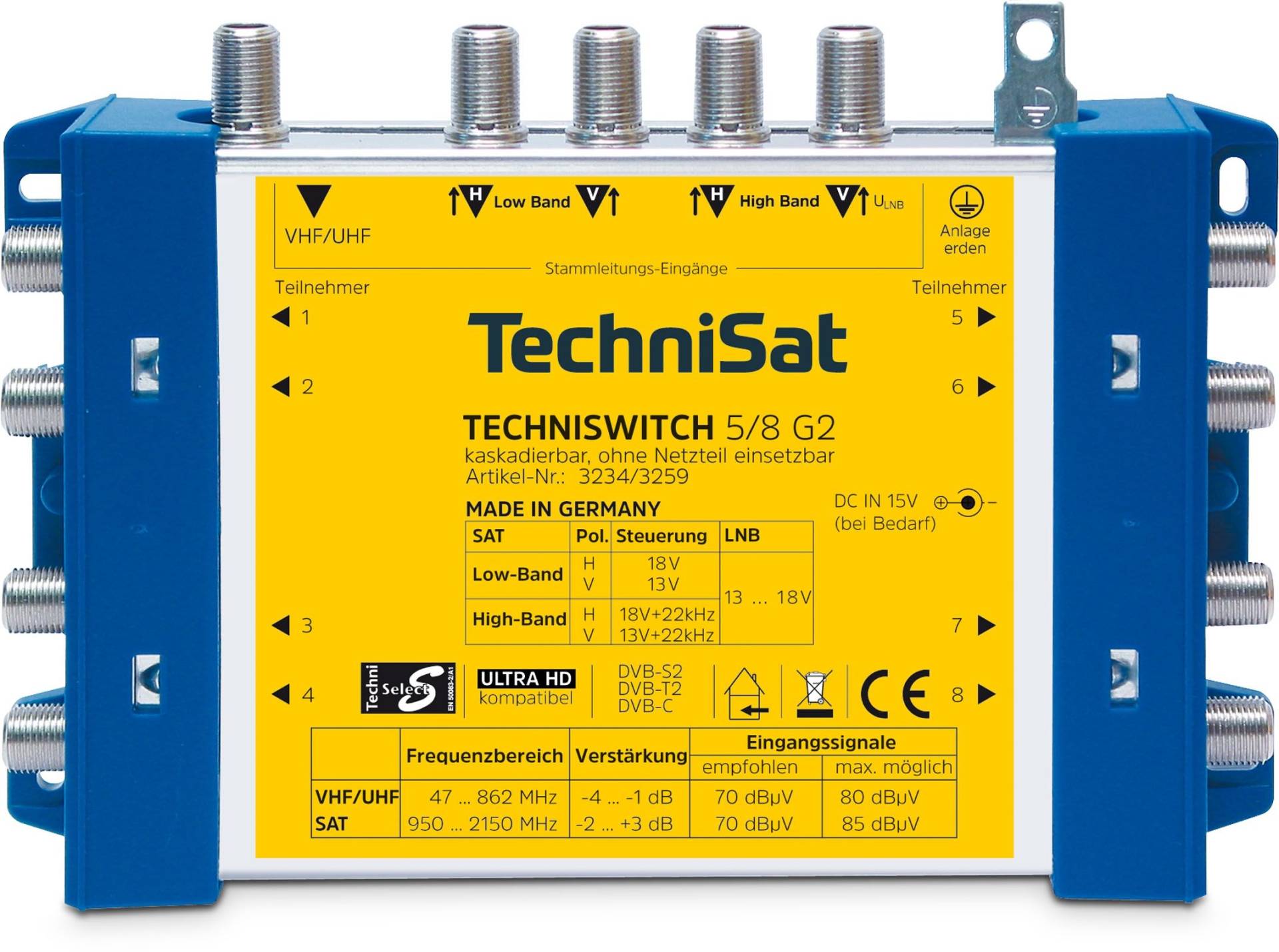 TechniSwitch 5/8 G2 DC-NT(Grundeinheit mit NT) von Technisat