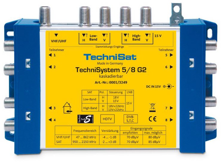 TechniSystem 5/8 G2 inkl. Netzteil Multischalter-System TechniSystem 5/8 G2 inkl. Netzteil Multischalter-System von Technisat