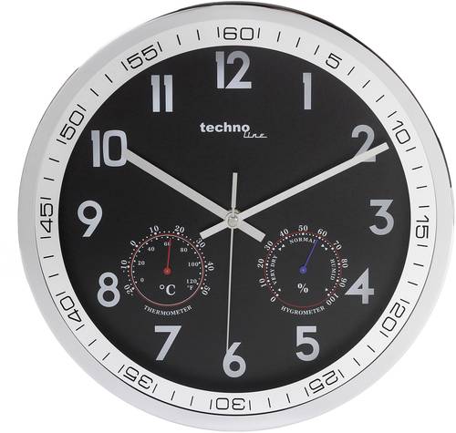 Techno Line WT 7981 Quarz Wanduhr 300mm x 5cm Chrom von Techno Line