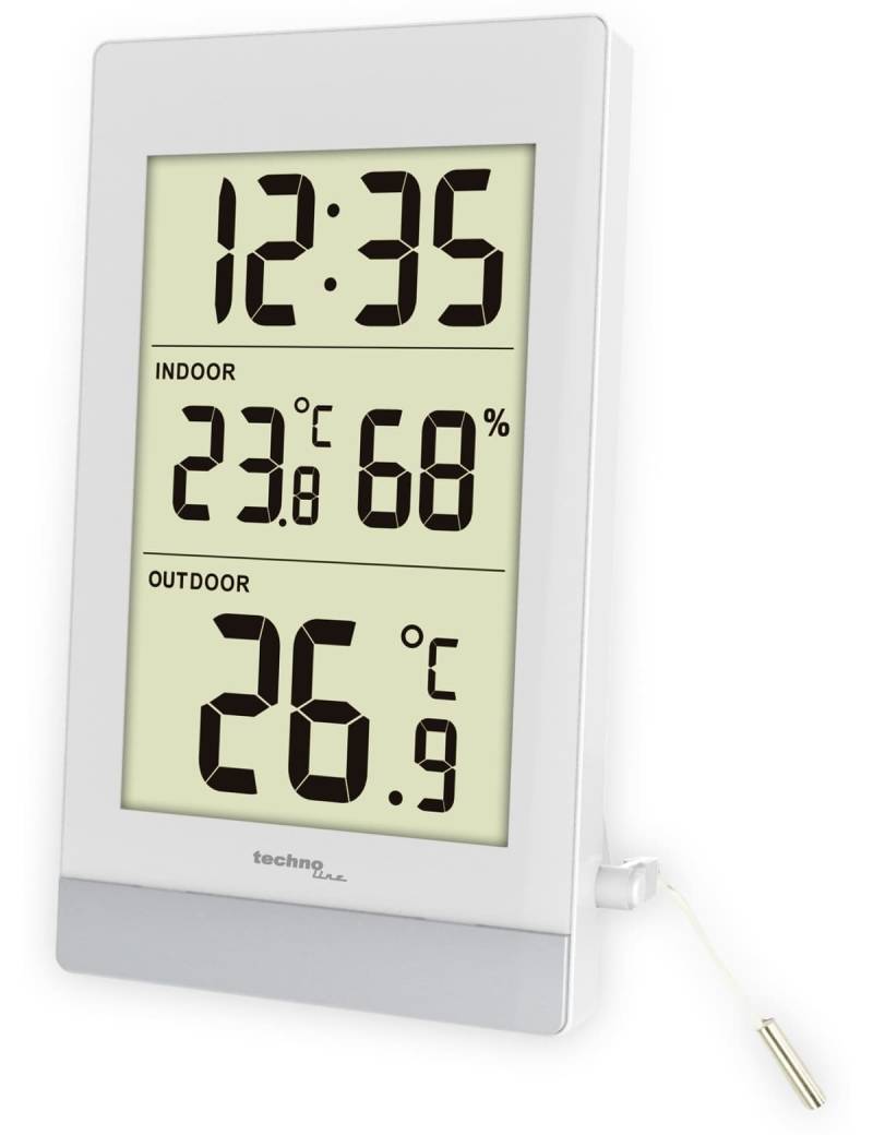 TECHNOLINE Innen-/Außenthermometer WS7039, weiß/silber von TechnoLine