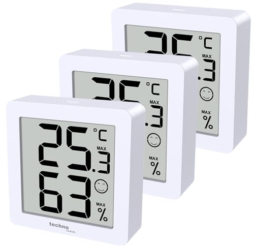 3er Set WS9425, Thermometer, Hygrometer, extra klein, Magnethalterung, 3 x WS9425 in einer Verpackung von Technoline