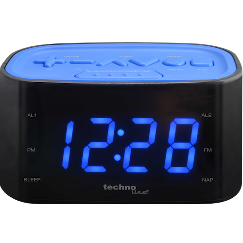 Radiowecker mit Senderspeicherung - WT 465 Schwarz Blau von Technoline
