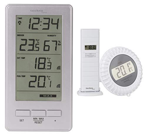 Technoline Funk- Poolthermometer WS 9069 mit zusätzlichem Außentemperatursender von Technoline