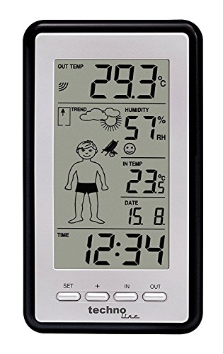 Technoline WS 9632 Wetterstation mit Vorhersage (grau mit Batterien) von Technoline