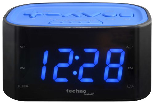 Technoline WT 465 LED Radiowecker mit Tasten im Play-Controller Design, blau von Technoline