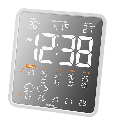 WD3035 WLAN - Wetterstation und Uhr in einem, Innentemperatur, Außentemperatur, Wettervorhersage für die nächsten 4 Tage, Datenübertragung auf das Smartphone, Anzeige Niederschlagswahrscheinlichkeit WD3035 WLAN - Wetterstation und Uhr in einem, Innentemperatur, Außentemperatur, Wettervorhersage für die nächsten 4 Tage, Datenübertragung auf das Smartphone, Anzeige Niederschlagswahrscheinlichkeit von Technoline