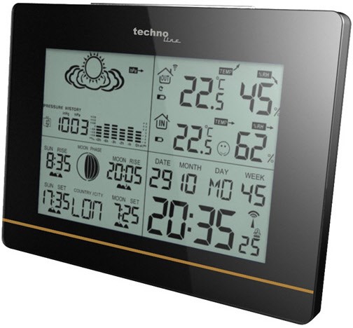 WS 6750 Wetterstation schwarz von Technoline