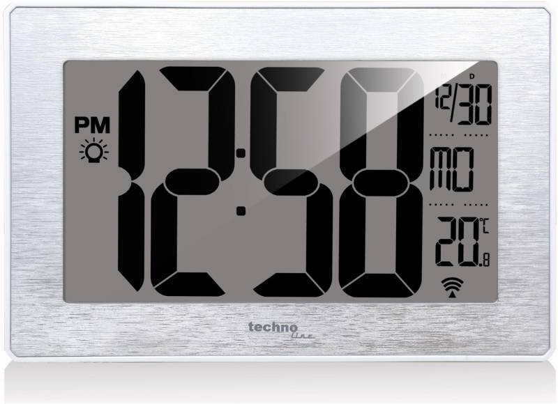 WS 8019 Funkwanduhr weiß/silber von Technoline