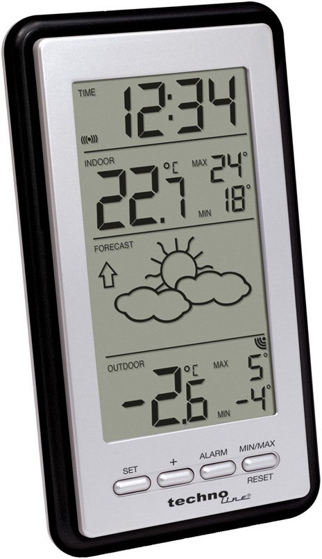 WS 9130 Wetterstation silber von Technoline