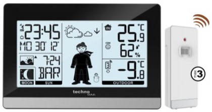 WS 9612 Wetterstation schwarz/silber von Technoline