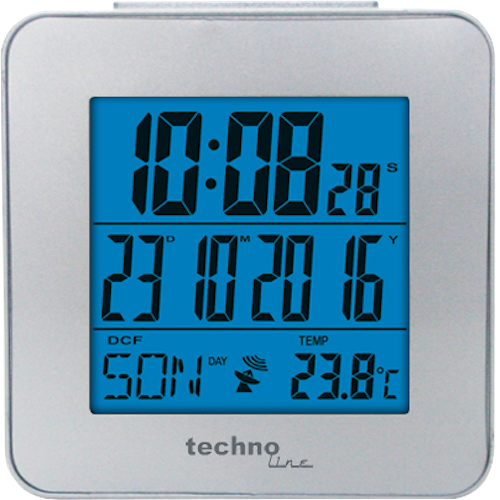 WT 268 Funkwecker mit Timerfunktion und Hintergrundbeleuchtung, Lokale und Weltzeitanzeige im Duo-Modus, Tischaufstellung von Technoline