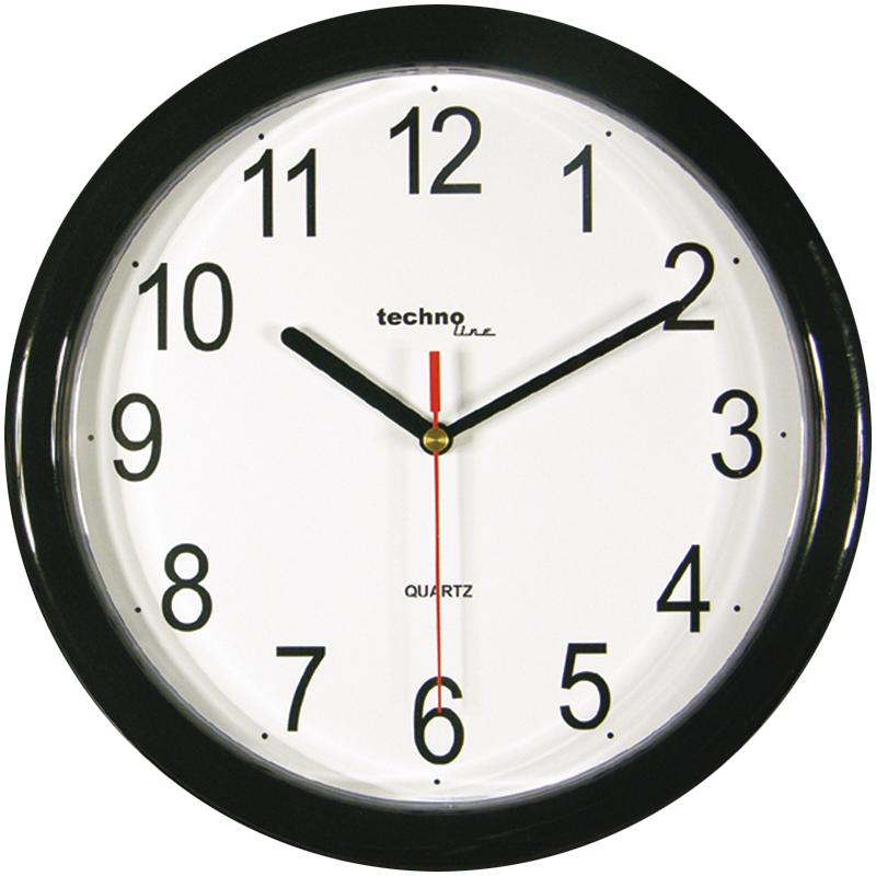 WT 600 - klassische Wanduhr mit Kunststoffrahmen in schwarz von Technoline WT 600 - klassische Wanduhr mit Kunststoffrahmen in schwarz von Technoline von Technoline