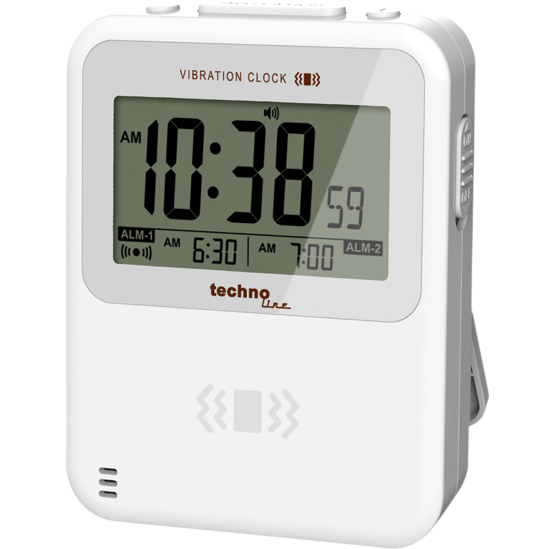 WT350 - Quarzwecker mit Stoppuhr und Timer mit Hintergrundbeleuchtung, Alarmton oder Vibration, Für Wand oder Tisch WT350 - Quarzwecker mit Stoppuhr und Timer mit Hintergrundbeleuchtung, Alarmton oder Vibration, Für Wand oder Tisch von Technoline