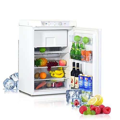 Techomey Kühlschrank mit Gefrierfach, Gas Kühlschrank 100L, Kühlschrank Gas 12V 230V, Camping Kühlschrank Gas für Wohnmobil, Wohnwagen, Haus, Ferienwohnung, Mobilheim, Weiß Techomey Kühlschrank mit Gefrierfach, Gas Kühlschrank 100L, Kühlschrank Gas 12V 230V, Camping Kühlschrank Gas für Wohnmobil, Wohnwagen, Haus, Ferienwohnung, Mobilheim, Weiß von Techomey