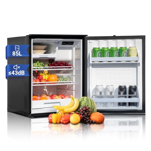 Techomey Kompressor Kühlbox, 85L, Kühlschrank mit Gefrierfach 12V/24V, Kühlbox Auto, Tragbarer Camping Kühlschrank für Auto, LKW, Wohnmobil, Wohnwagen, Boot, Schwarz Techomey Kompressor Kühlbox, 85L, Kühlschrank mit Gefrierfach 12V/24V, Kühlbox Auto, Tragbarer Camping Kühlschrank für Auto, LKW, Wohnmobil, Wohnwagen, Boot, Schwarz von Techomey
